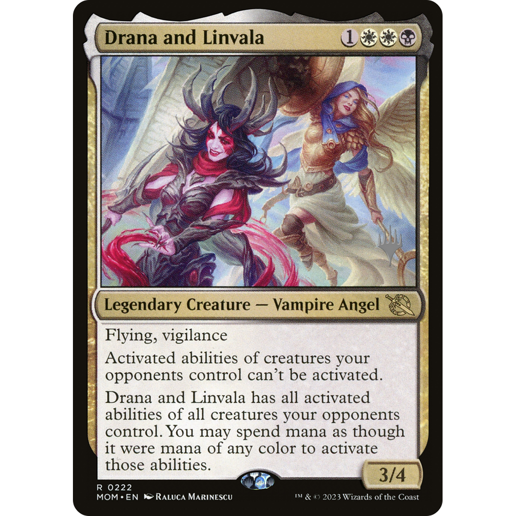 Drana and Linvala (PPMOM-222P) - March of the Machine Promos Foil