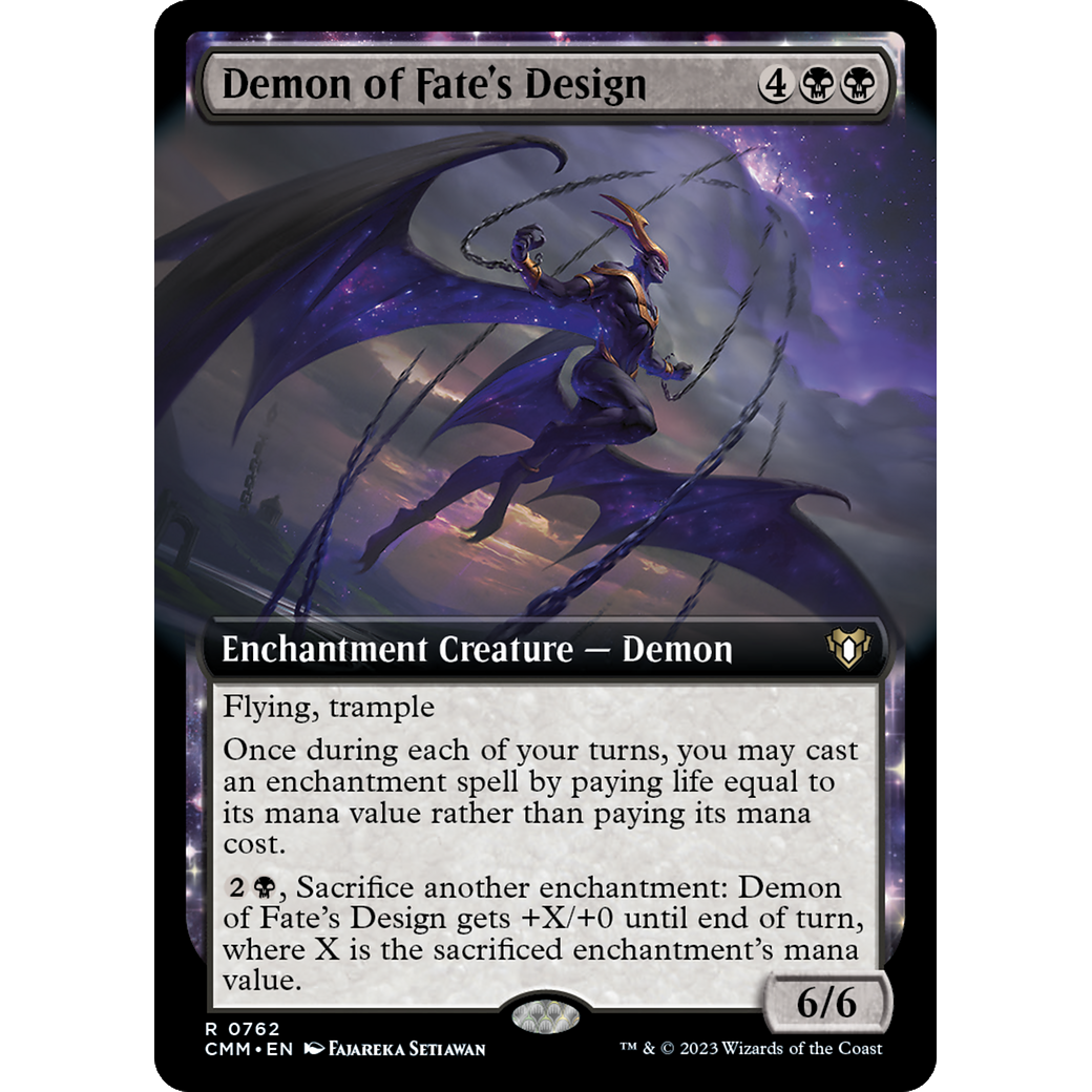 Demon of Fate's Design (CMM-762) - Commander Masters: (Extended Art, enchantment) Foil