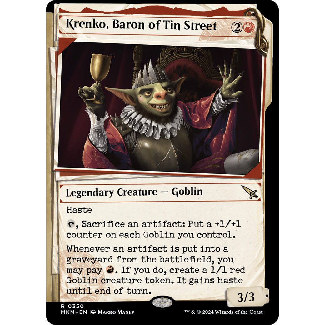 Krenko, Baron of Tin Street (MKM-350) - Murders at Karlov Manor: (Showcase) Foil