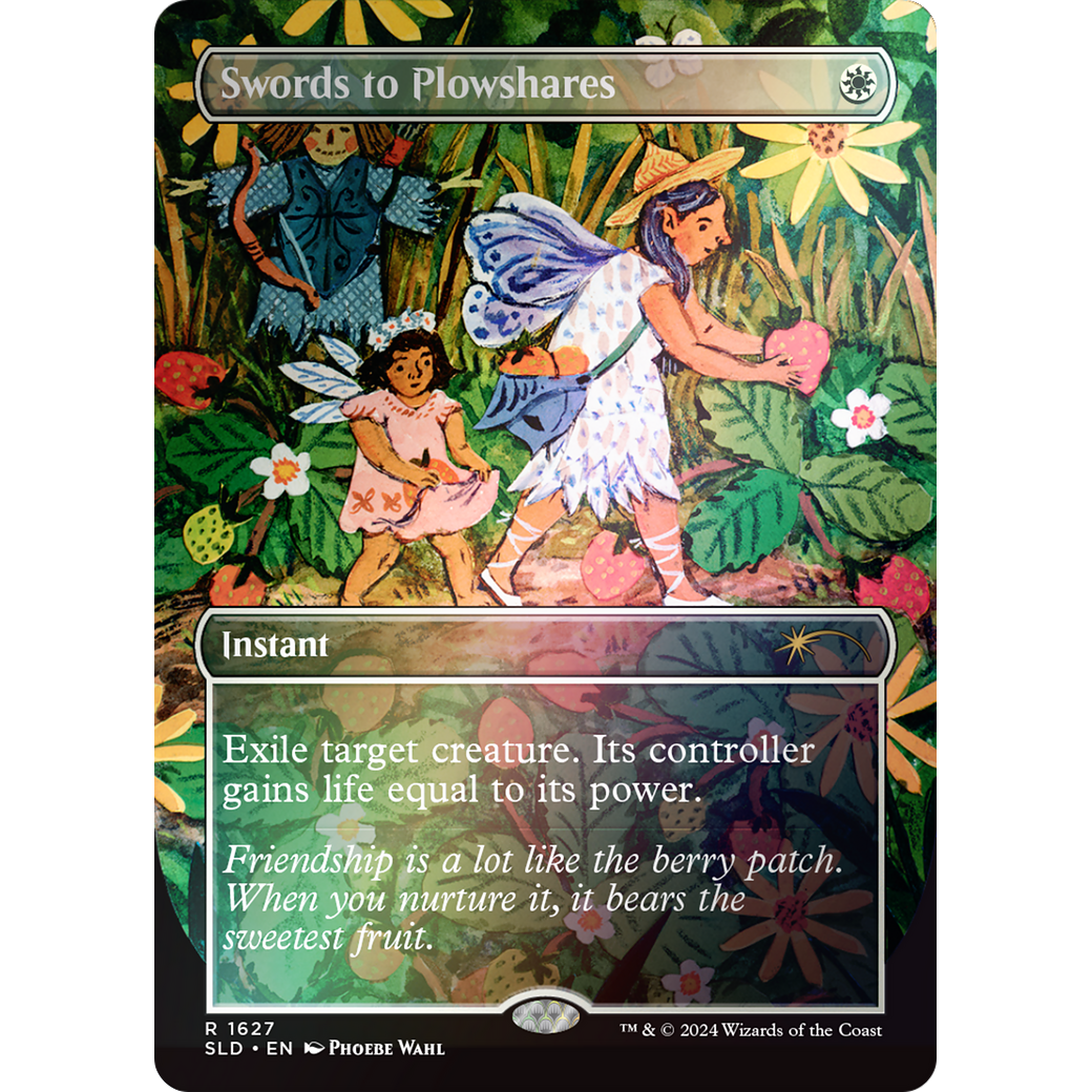Swords to Plowshares (1627) (Rainbow Foil) (SLD-1627) - Secret Lair Drop (Borderless) Foil