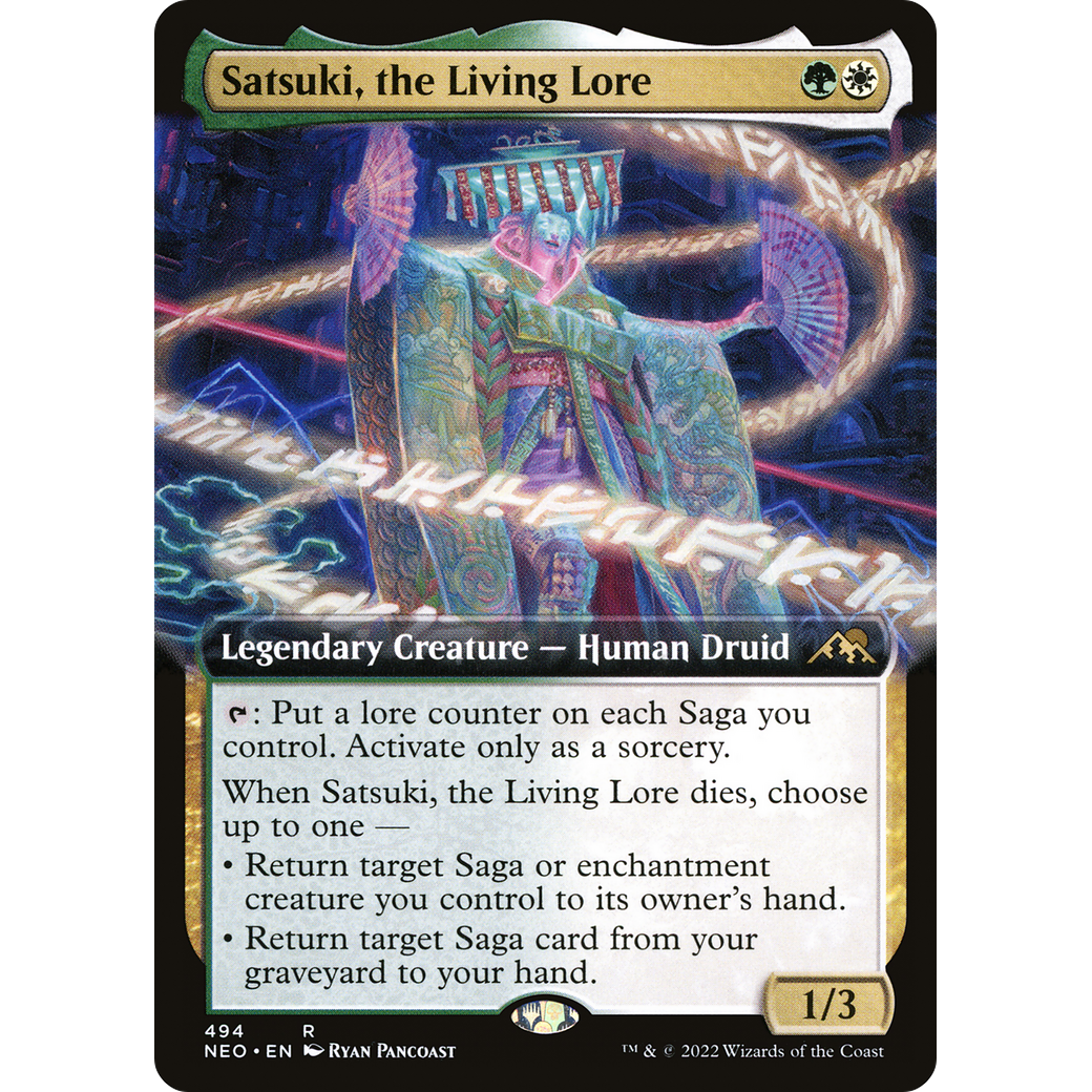 Satsuki, the Living Lore (NEO-494) - Kamigawa: Neon Dynasty: (Extended Art) Foil