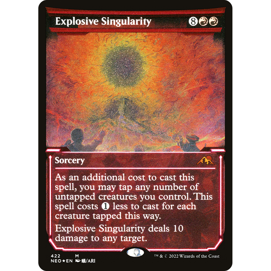 Explosive Singularity (NEO-422) - Kamigawa: Neon Dynasty: (Showcase) Etched Foil