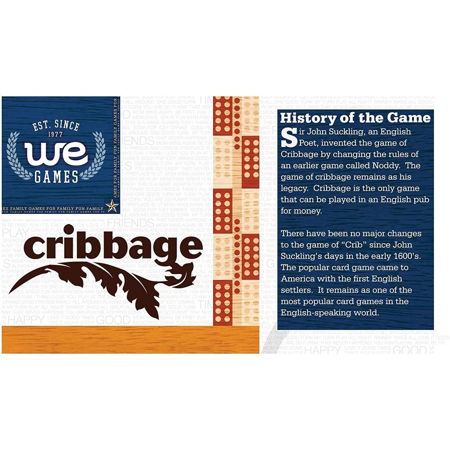 Classic 29 Cribbage Set - Solid Wood 3 Track Board with Pegs