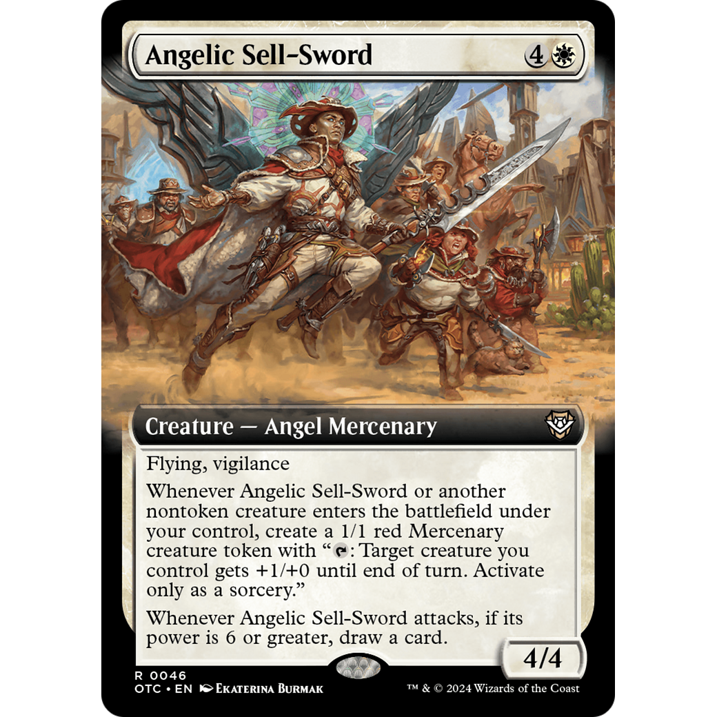Angelic Sell-Sword (OTC-046) - Outlaws of Thunder Junction Commander: (Extended Art)
