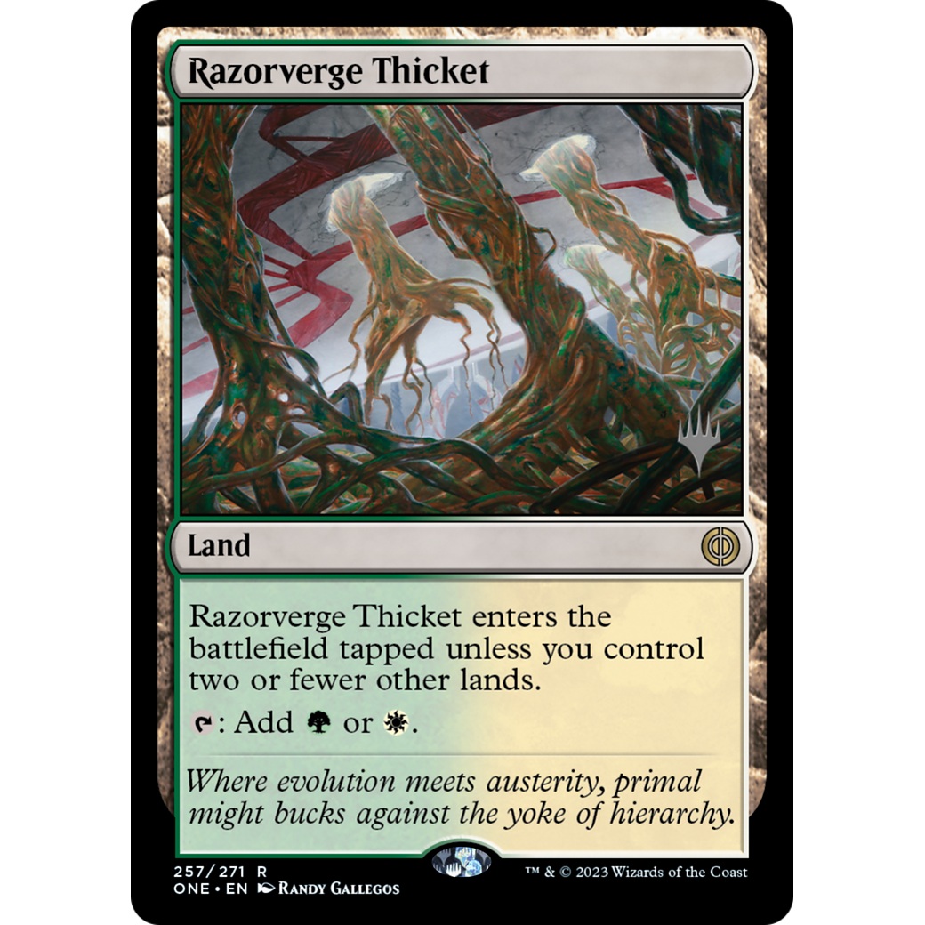 Razorverge Thicket (PPONE-257P) - Phyrexia: All Will Be One Promos Foil