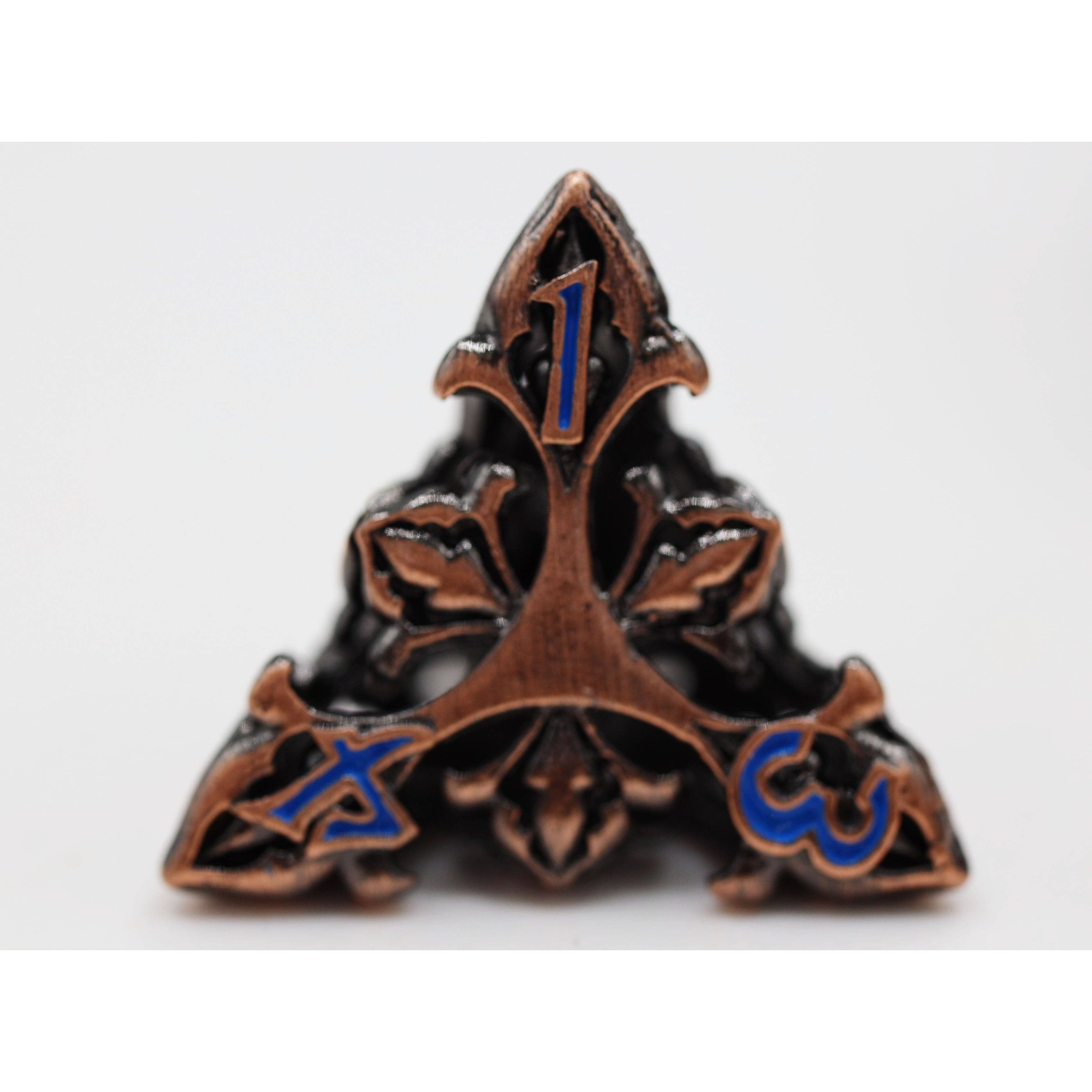 Fleur de Lis: Copper Azul - Hollow Metal RPG Dice Set