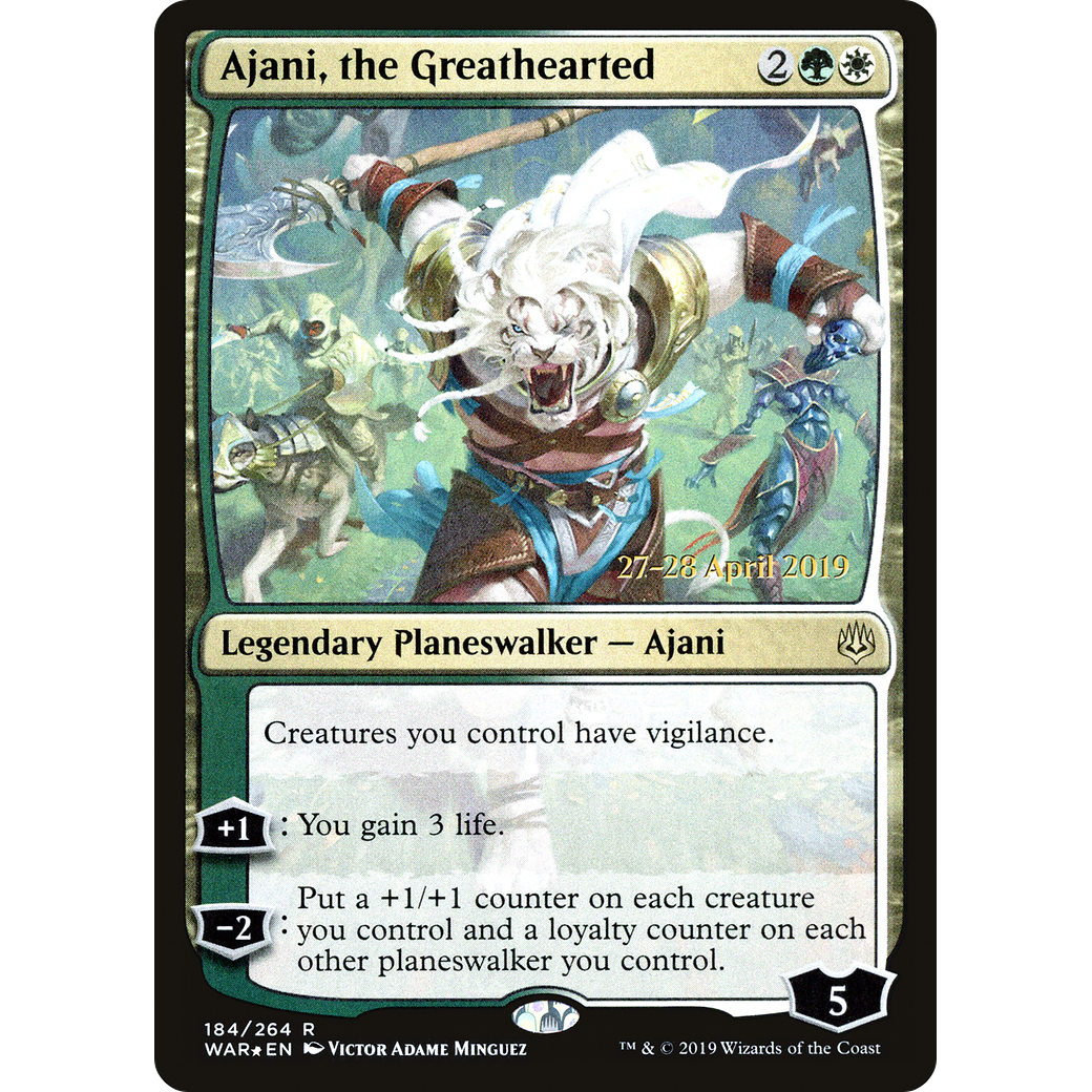 Ajani, the Greathearted (PRE-184) - War of the Spark Promos Foil