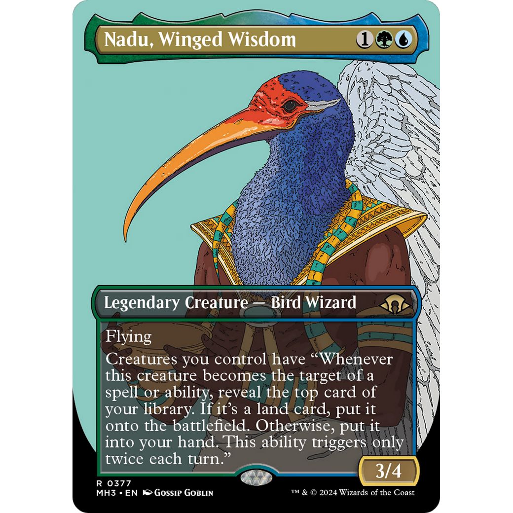 Nadu, Winged Wisdom (Borderless) (MH3-377) - Modern Horizons 3 (Borderless)