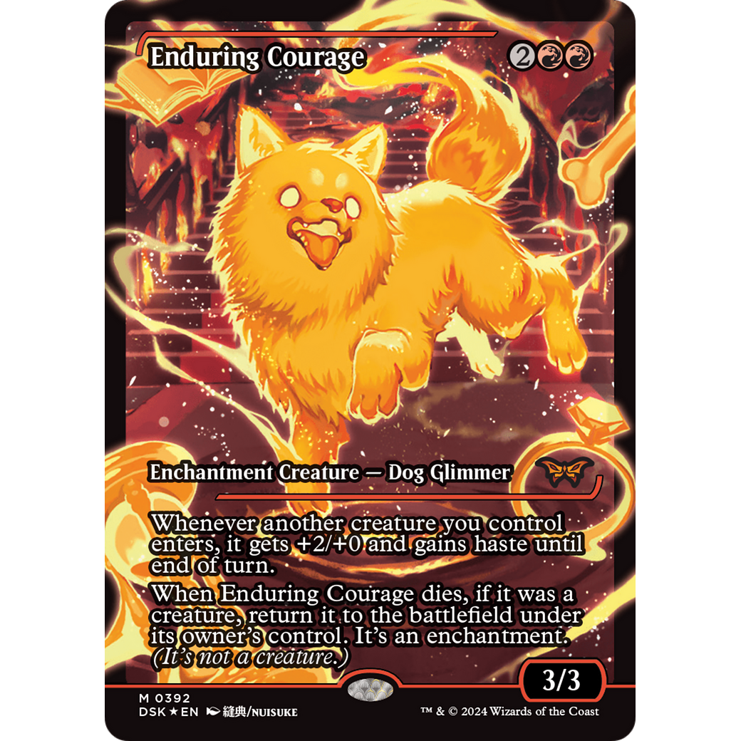 Enduring Courage (DSK-392) - Duskmourn: House of Horror: (Showcase) Foil