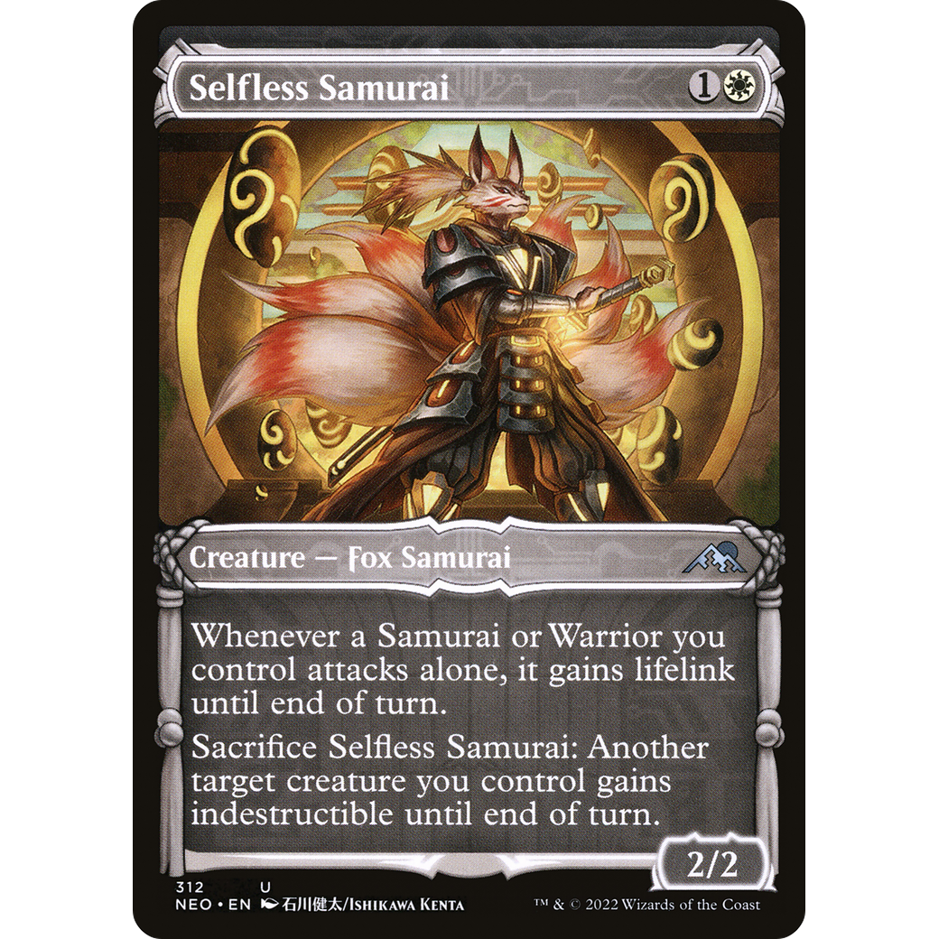 Selfless Samurai (NEO-312) - Kamigawa: Neon Dynasty: (Showcase) Foil
