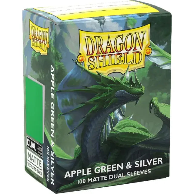 Dragon Shield: Apple Green & Silver 100ct Dual Matte Sleeves