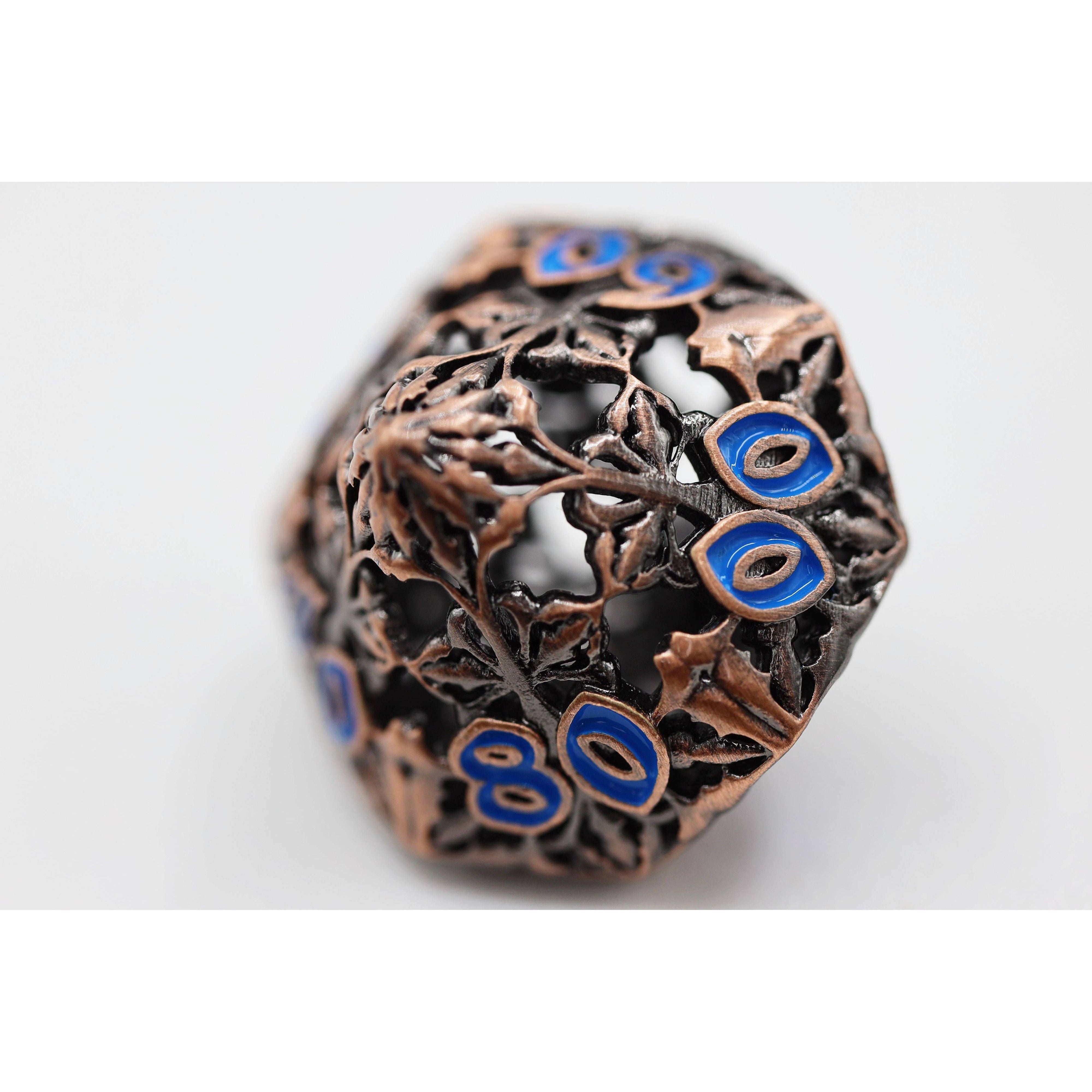 Fleur de Lis: Copper Azul - Hollow Metal RPG Dice Set