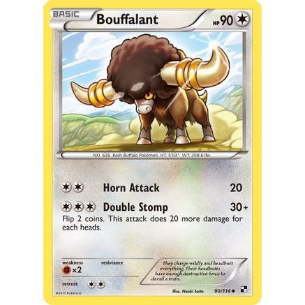 Bouffalant (90) 90/114 - Black and White Reverse Holofoil