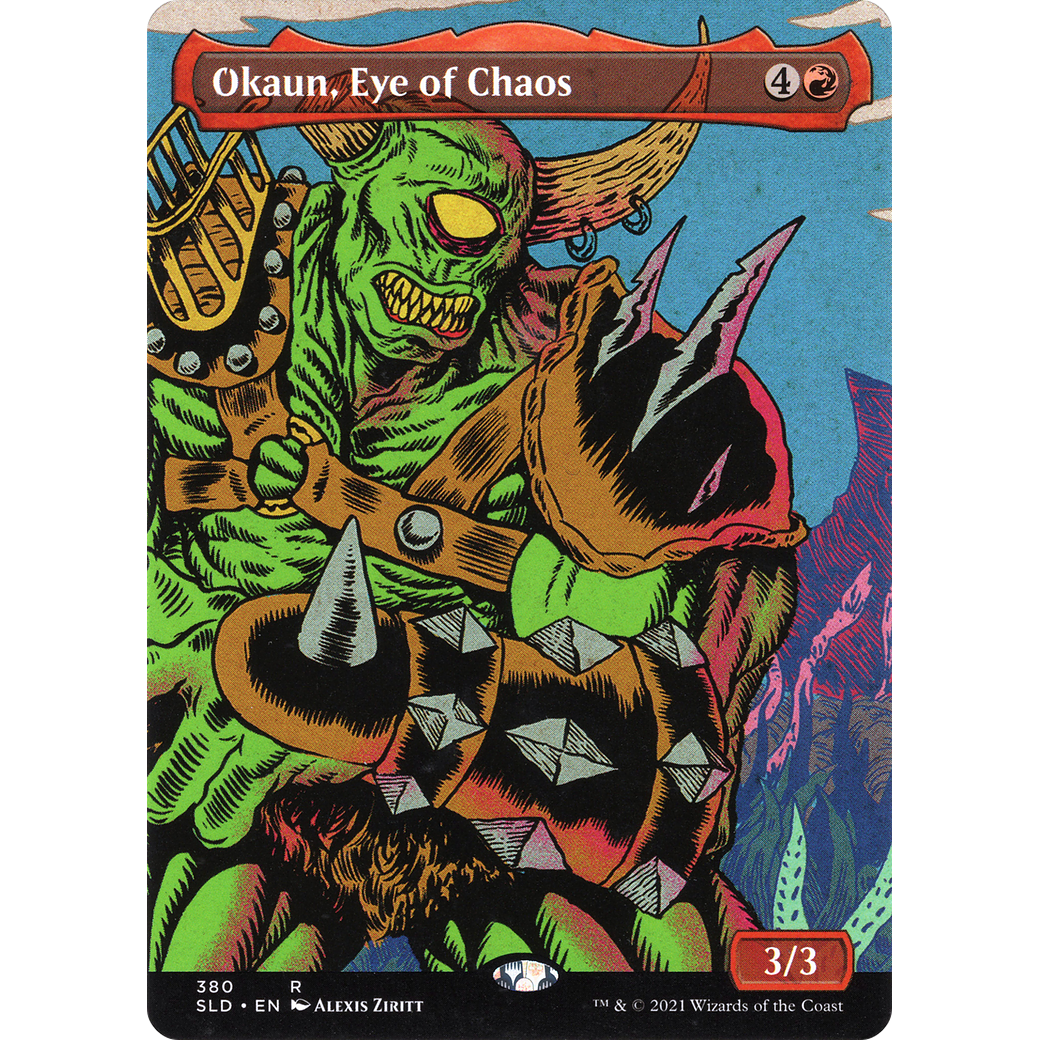 Okaun, Eye of Chaos (Display Commander) - Thick Stock (SLD-380) - Secret Lair Drop (Borderless)