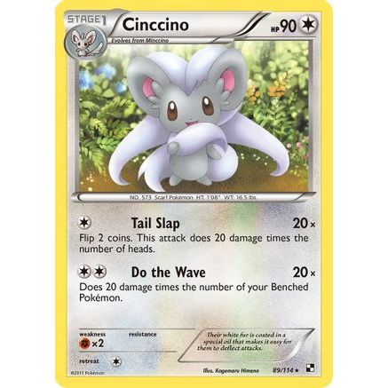 Cinccino 89/114 - Black and White Reverse Holofoil