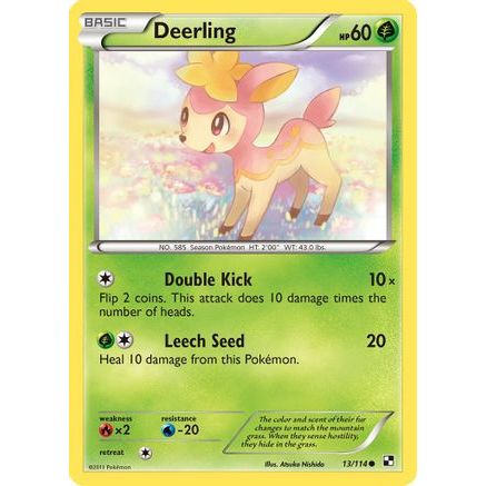 Deerling 13/114 - Black and White Reverse Holofoil