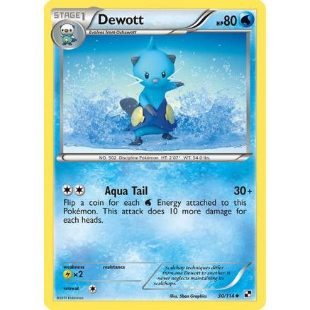 Dewott (30) 30/114 - Black and White Reverse Holofoil
