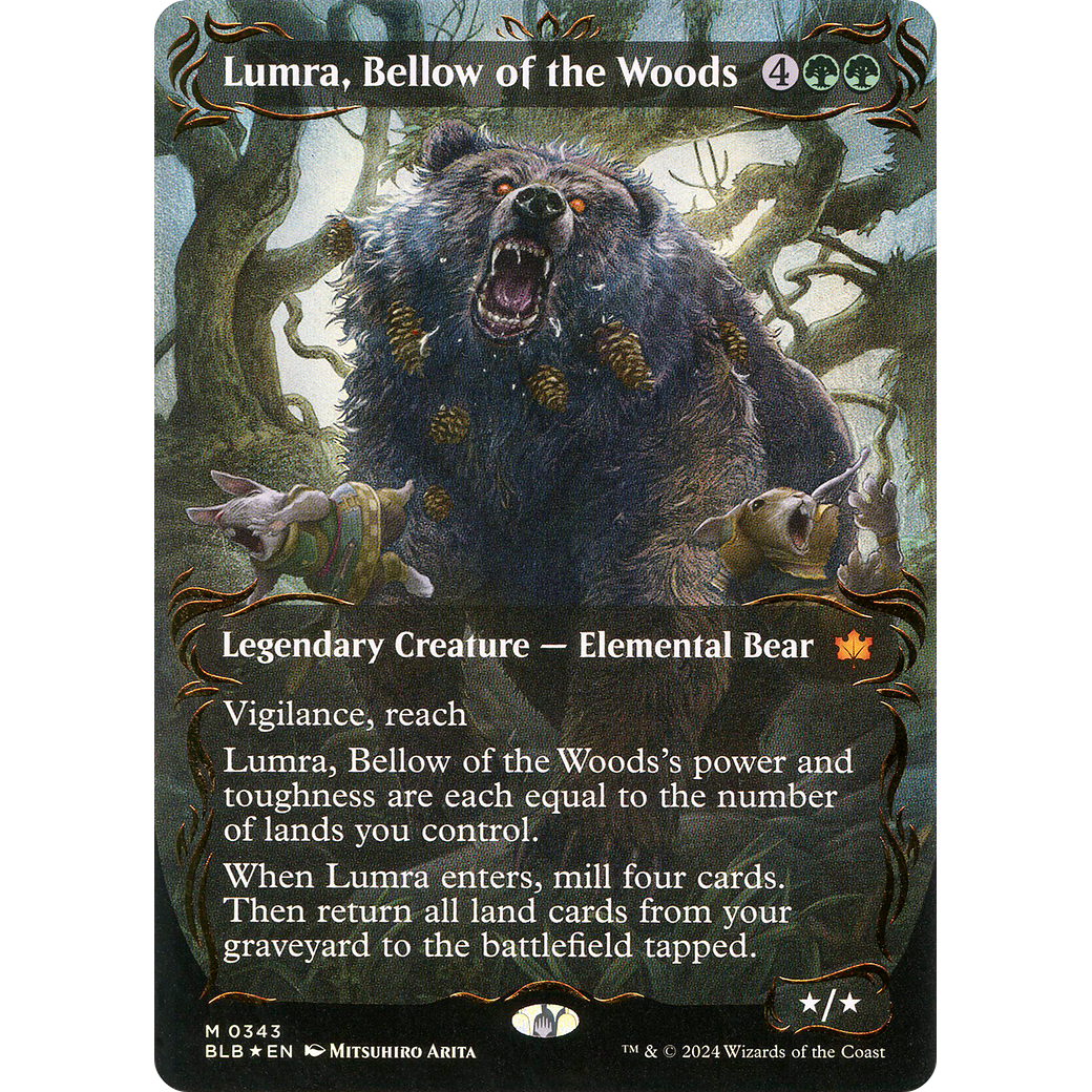 Lumra, Bellow of the Woods (BLB-343) - Bloomburrow: (Showcase) (Borderless) Foil