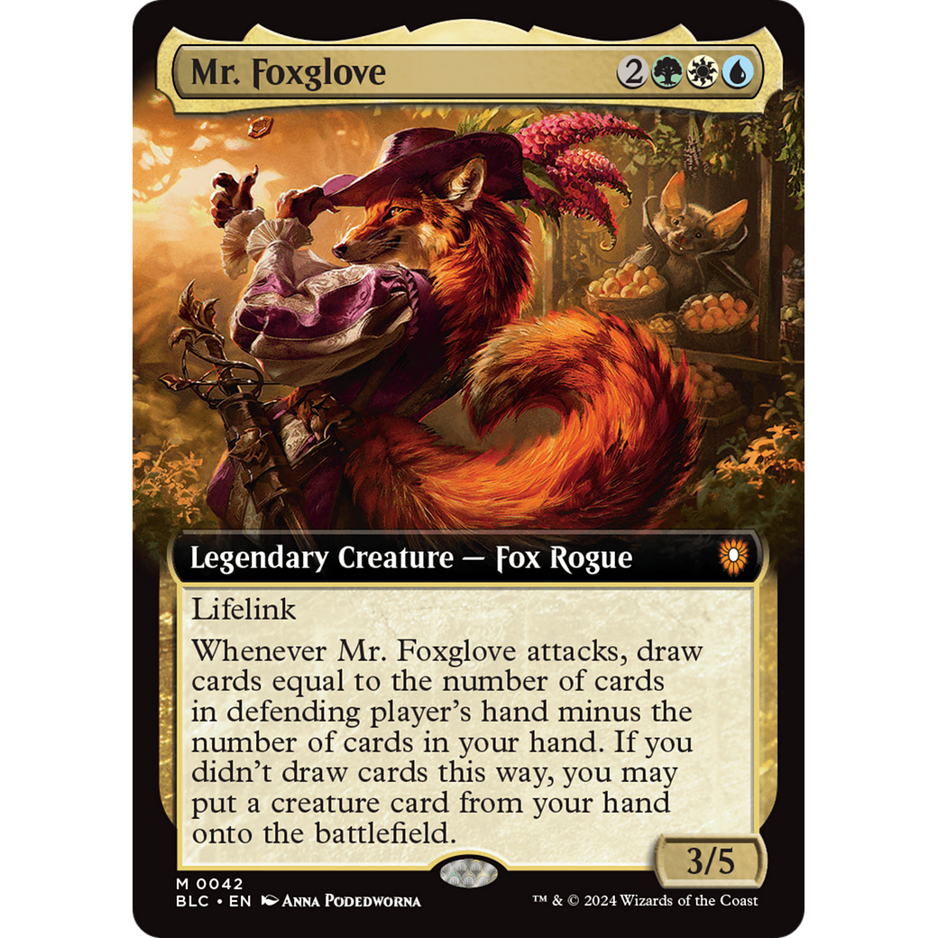 Mr. Foxglove (BLC-042) - Bloomburrow Commander: (Extended Art) Foil
