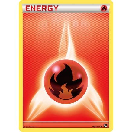 Fire Energy 106/114 - Black and White Reverse Holofoil