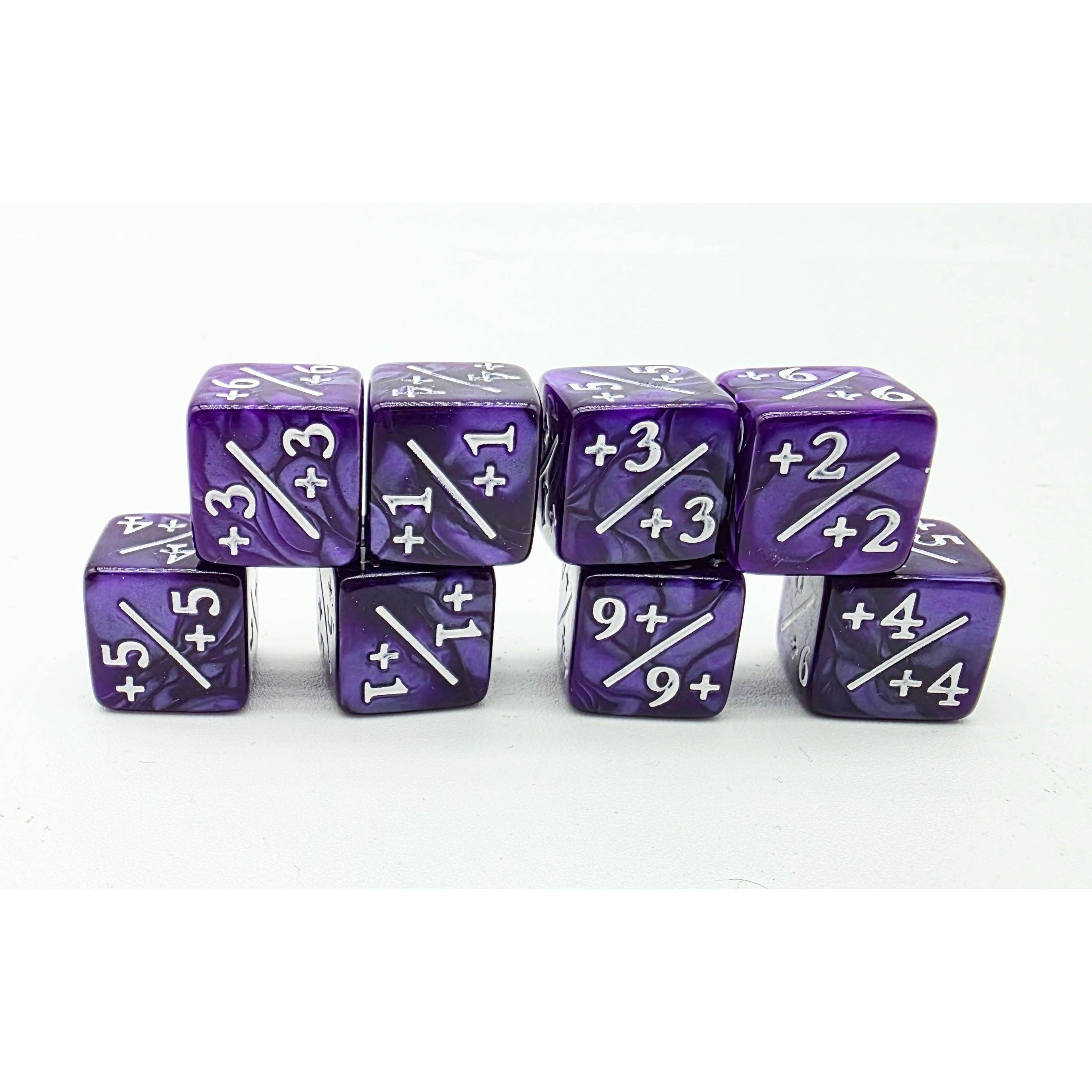 +1/+1 Pearl Purple Counters for Magic - Set of 8