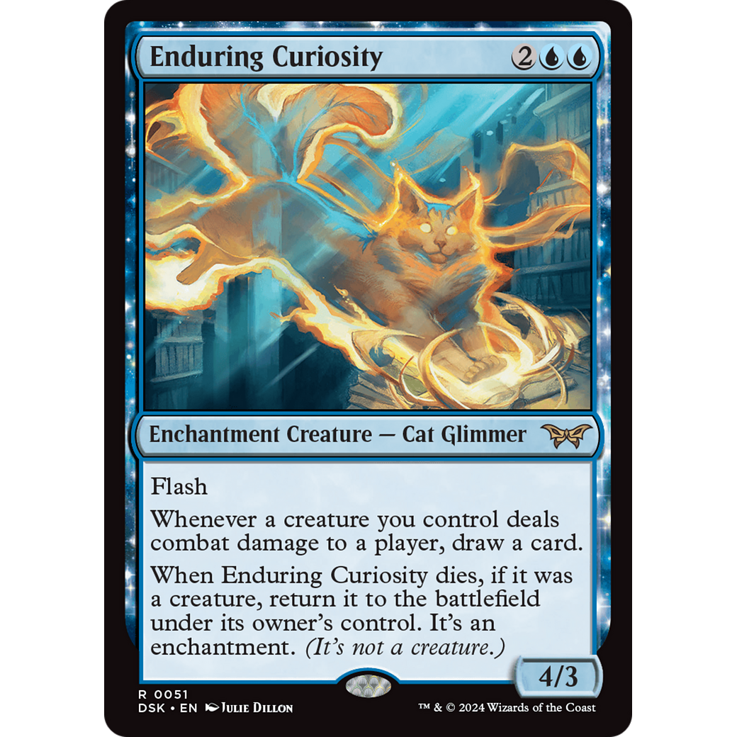 Enduring Curiosity (DSK-051) - Duskmourn: House of Horror: (enchantment) Foil