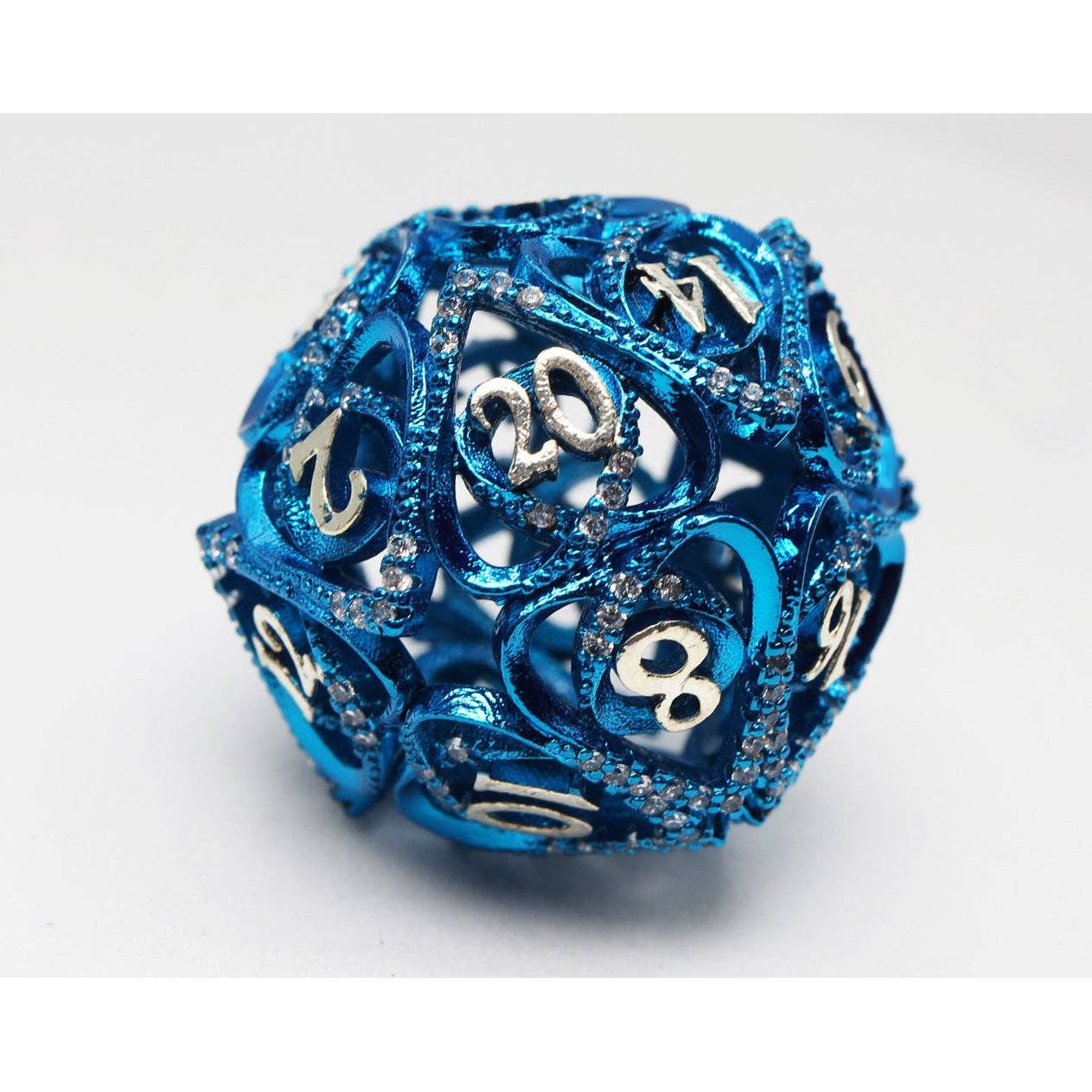 Hollow Hearts: Jeweled Blue -  Metal RPG Dice Set