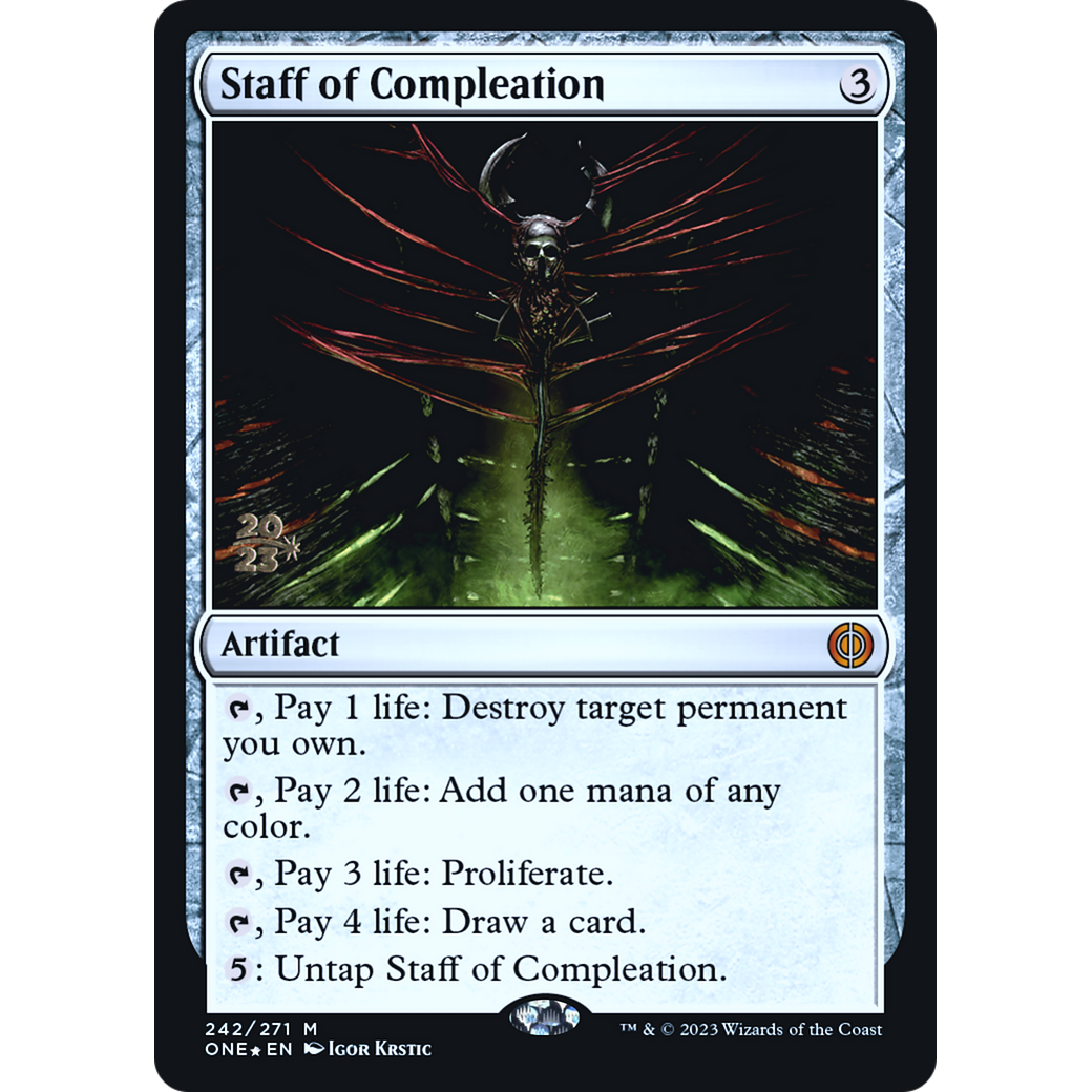 Staff of Compleation (PRE-242S) - Phyrexia: All Will Be One Promos Foil