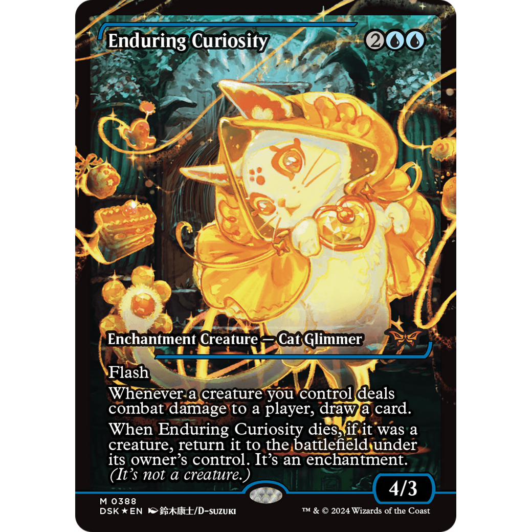 Enduring Curiosity (DSK-388) - Duskmourn: House of Horror: (Showcase) Foil