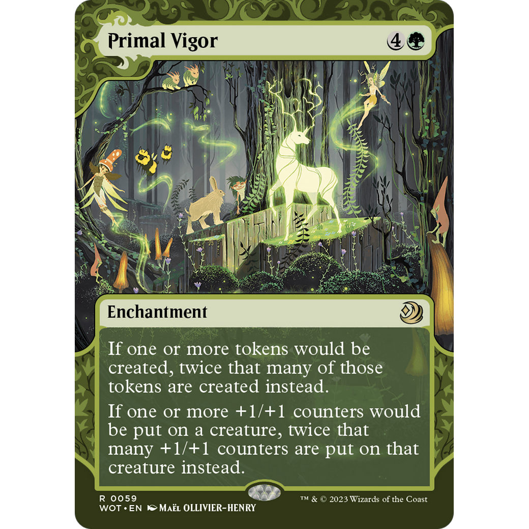 Primal Vigor (WOT-059) - Wilds of Eldraine: Enchanting Tales: (Showcase) (Borderless)