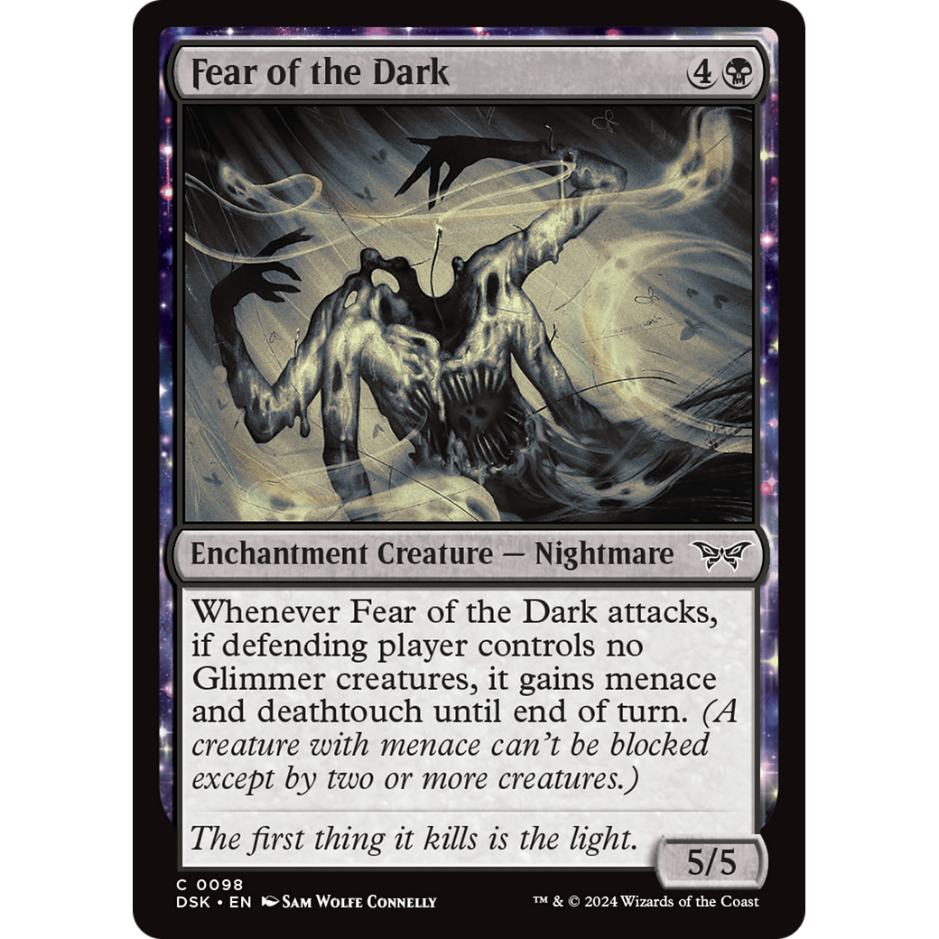 Fear of the Dark (DSK-098) - Duskmourn: House of Horror: (enchantment) Foil
