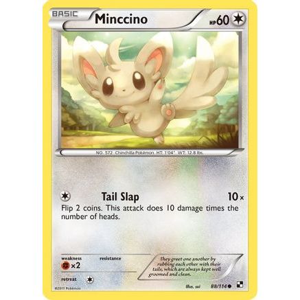Minccino 88/114 - Black and White Reverse Holofoil