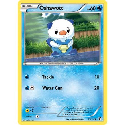 Oshawott (27) 27/114 - Black and White