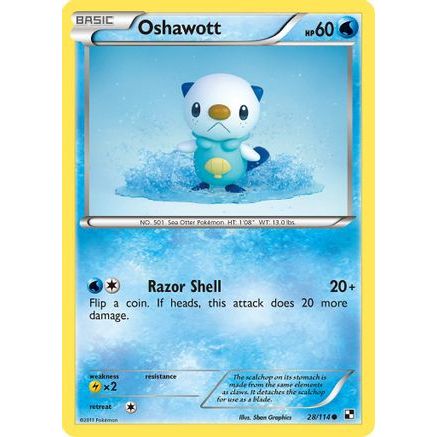 Oshawott (28) 28/114 - Black and White