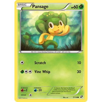 Pansage 7/114 - Black and White