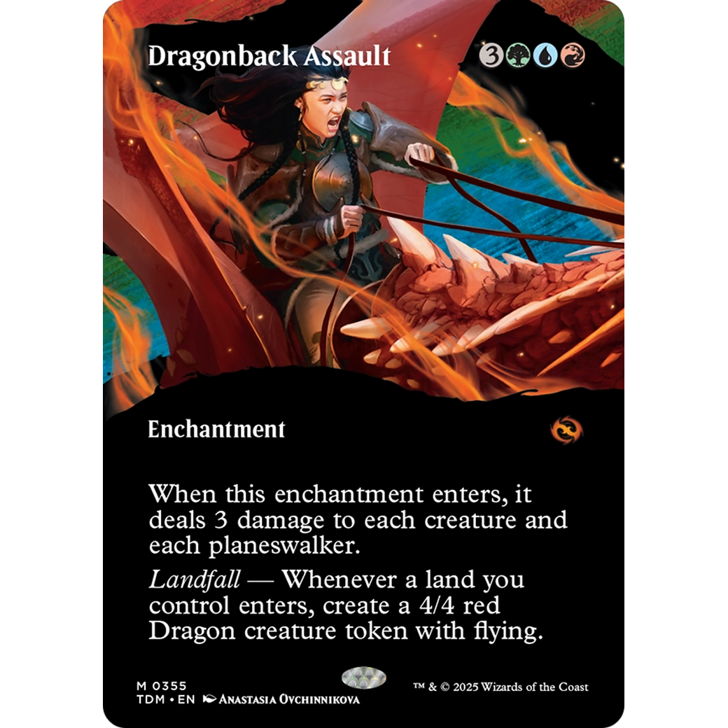Dragonback Assault (TDM-355) - Tarkir: Dragonstorm: (Showcase, enchantment) (Borderless)