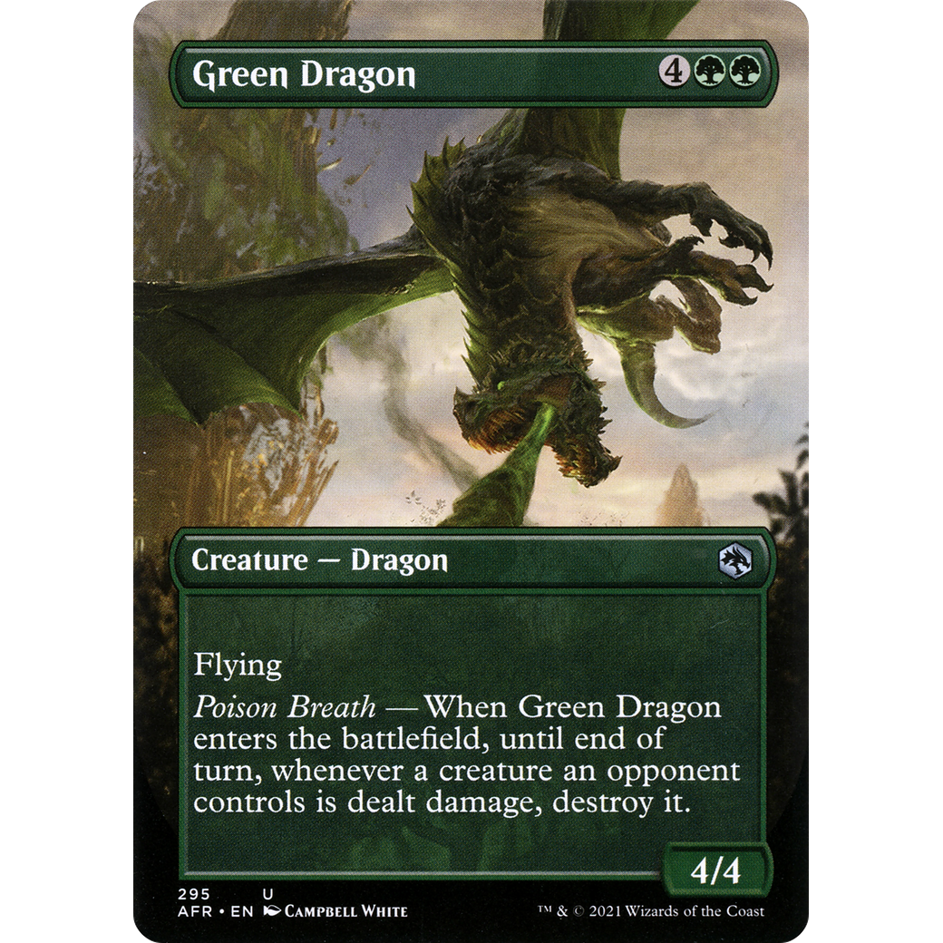Green Dragon (Borderless) (AFR-295) - Adventures in the Forgotten Realms (Borderless) Foil