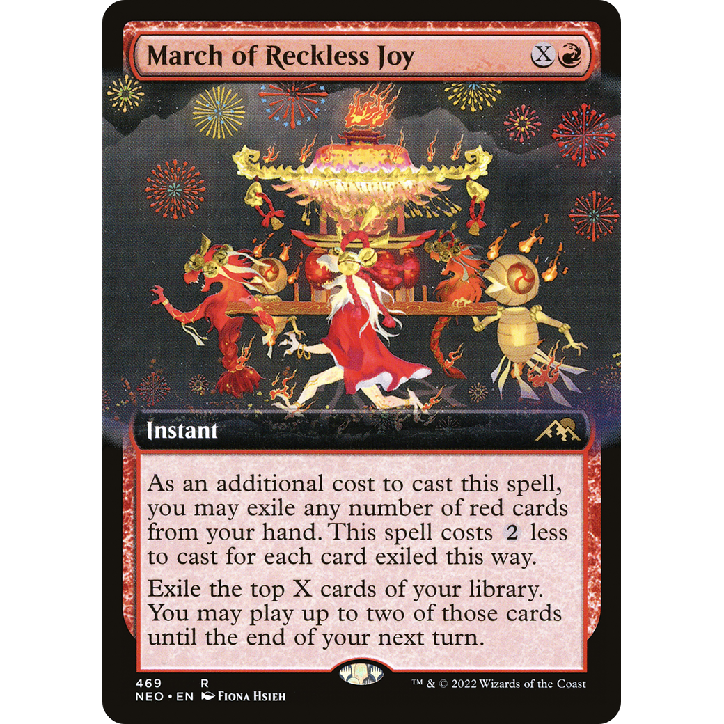 March of Reckless Joy (NEO-469) - Kamigawa: Neon Dynasty: (Extended Art)
