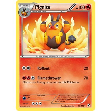 Pignite (18) 18/114 - Black and White Reverse Holofoil