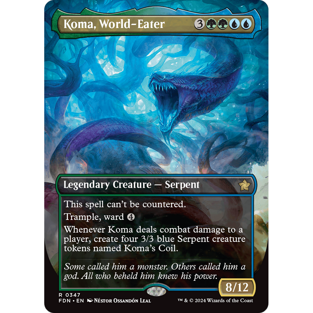 Koma, World-Eater (FDN-347) - Foundations (Borderless) Foil