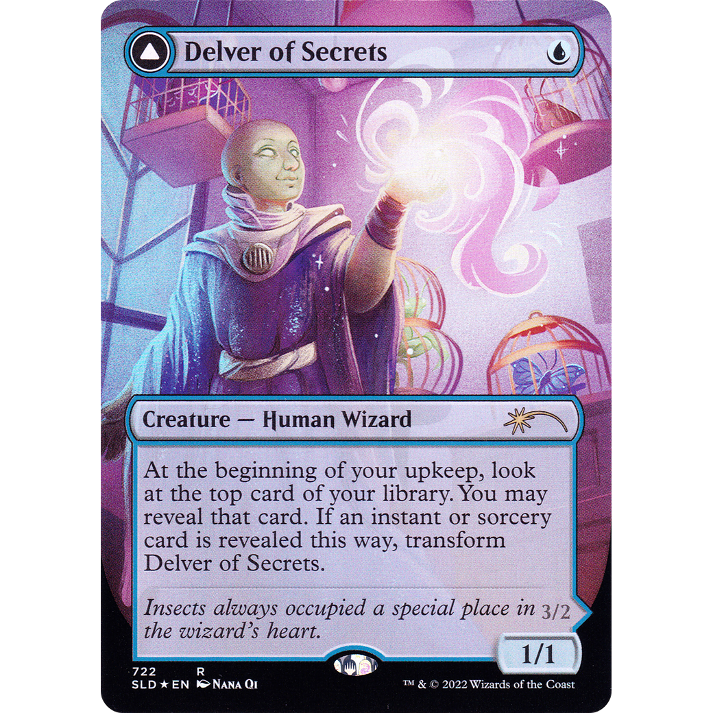 Delver of Secrets (722) (SLD-722) - Secret Lair Drop (Borderless) Foil