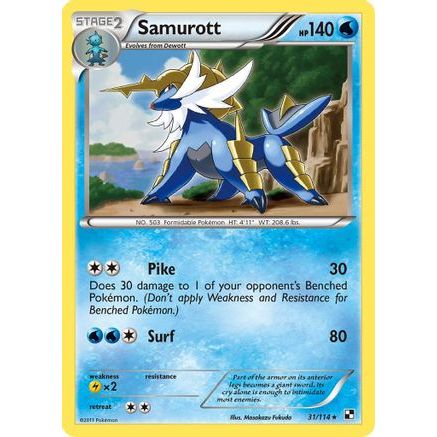Samurott (31) 31/114 - Black and White Holofoil