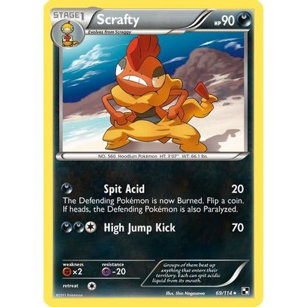 Scrafty 69/114 - Black and White Reverse Holofoil
