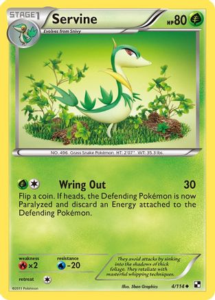 Servine (4) 4/114 - Black and White Reverse Holofoil