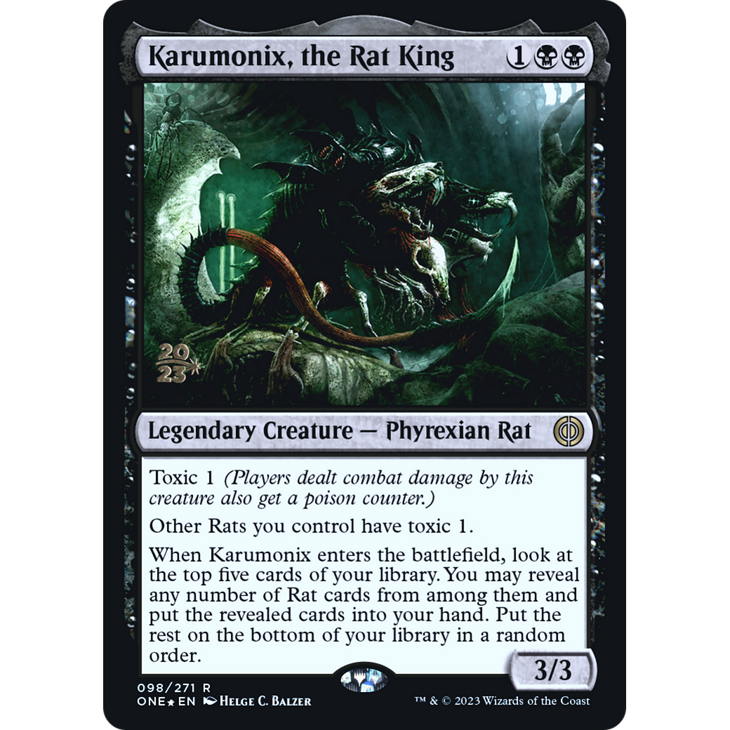 Karumonix, the Rat King (PRE-98S) - Phyrexia: All Will Be One Promos Foil