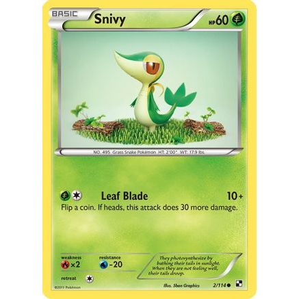 Snivy (2) 2/114 - Black and White Reverse Holofoil