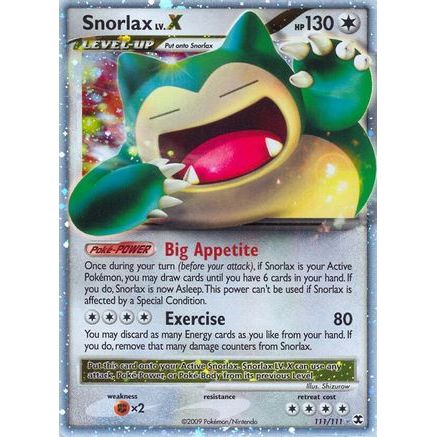 Snorlax Lv.X 111/111 - Rising Rivals Holofoil