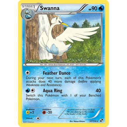 Swanna 37/114 - Black and White Reverse Holofoil