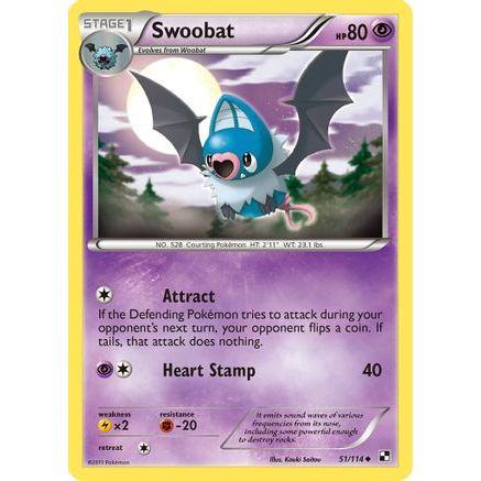 Swoobat 51/114 - Black and White Reverse Holofoil