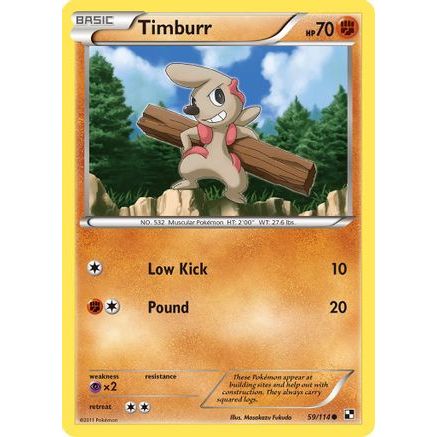 Timburr (59) 59/114 - Black and White Reverse Holofoil